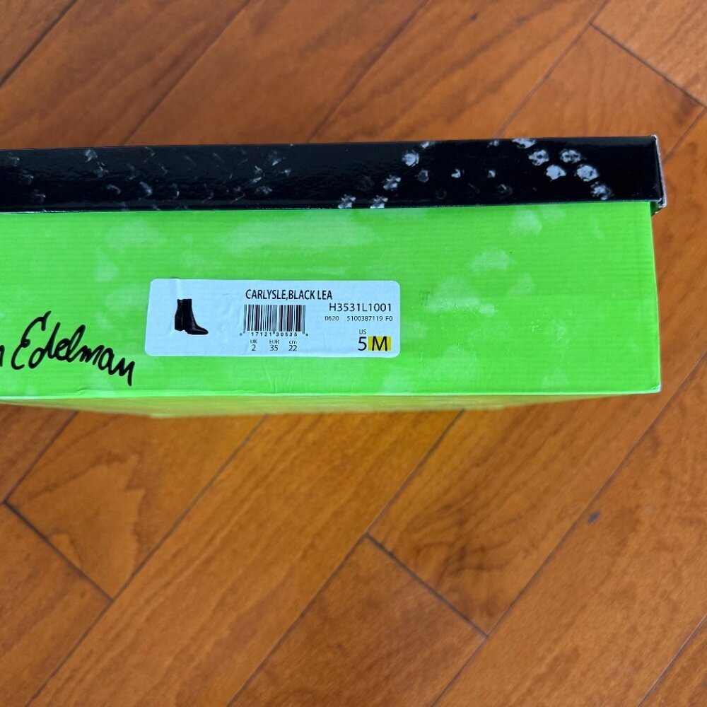 Sam Edelman Carlysle Black Leather Block Heel Silver Zipper Ankle Boots (SIZE 5) - Picture 9 of 9